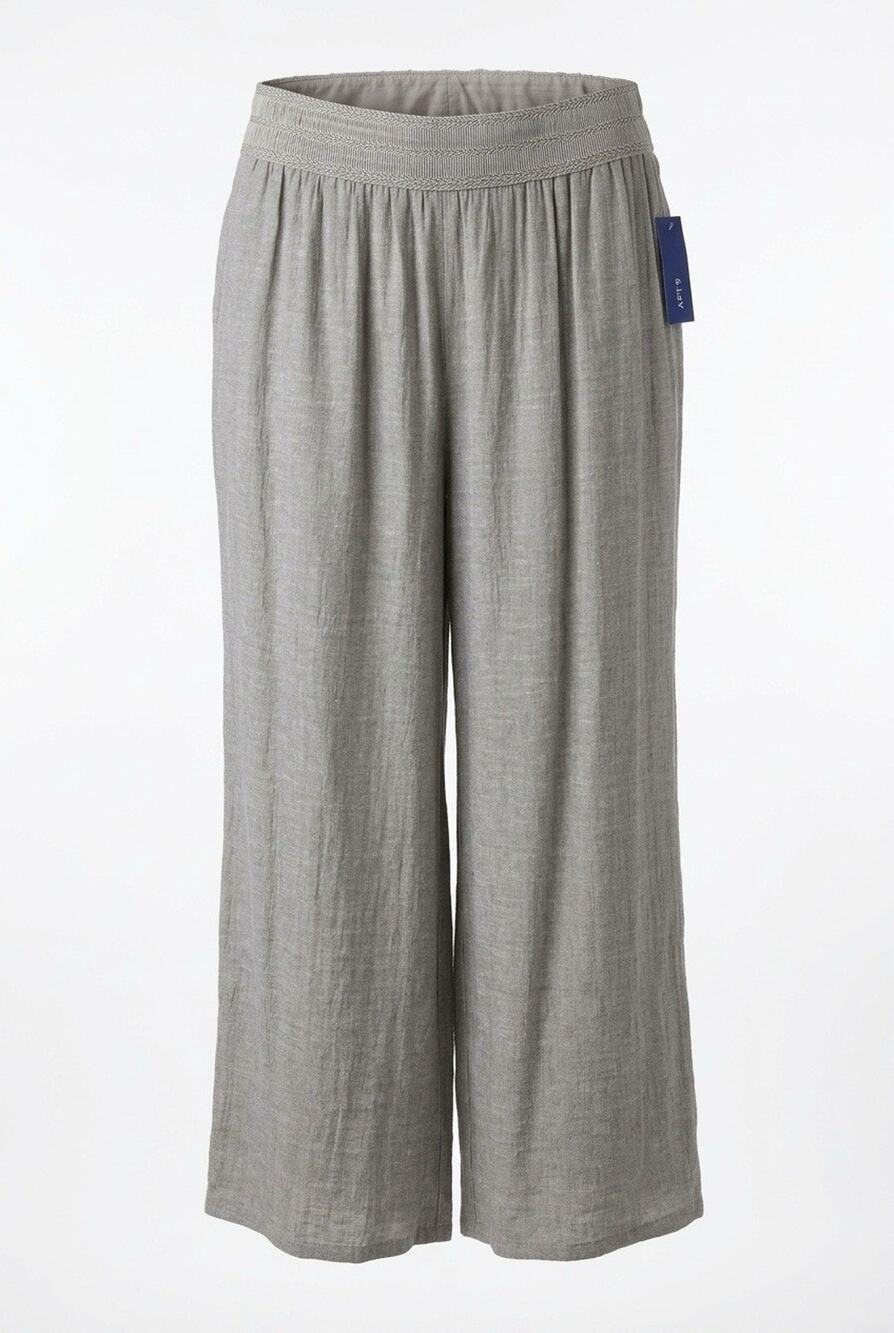 APT. 9 Women's XL Taupe/Gray Wide-Leg Pants Elastic Waist Gauzey Lined Boho NWT